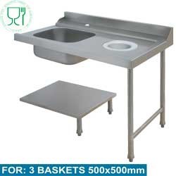 Table de prélavage "droite" / logo stainless steel worldwide agreed for alimentation