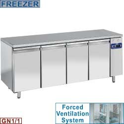 Table de congélation, ventilée, 4 portes GN 1/1, (Sans groupe)