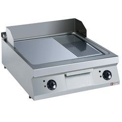 PLAQUE CUISSON ÉLECTRIQUE 2/3 LISSE 1/3 RAINURÉE CHROME TOP