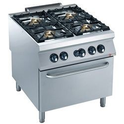 Fourneau gaz 4 feux vifs, four gaz GN 2/1 "POWER"