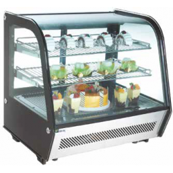 Vitrine réfrigérée à poser service arrière avec double vitrage 4 portes coulissantes bombées 120 L (RTW-120L)