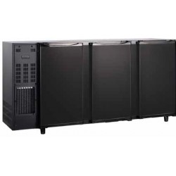 Arrière-bar réfrigéré 3 portes pleines - Groupe Logé à gauche - Skinplate Noir - Avec éclairage LED (FGB177)