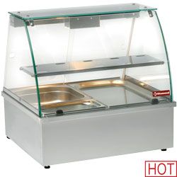Vitrine Chauffante Bain-Marie 2x GN 1/1 Panoramique