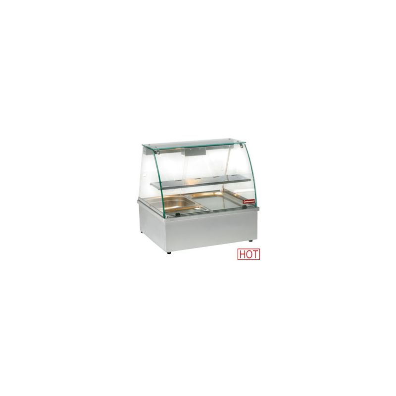 Vitrine Chauffante Bain-Marie 2x GN 1/1 Panoramique