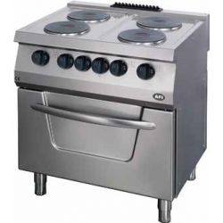 Fourneau 4 feux électrique sur four électrique GN 2/1 - Série 700 (F4E7FE80)