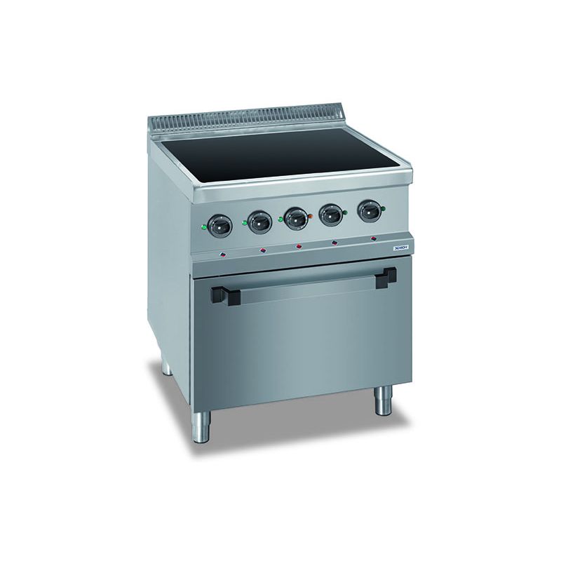 Plaques à induction électriques en vitrocéramique noire avec four