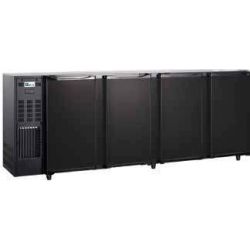 Arrière-bar réfrigéré 4 portes pleines - Groupe Logé à gauche - Skinplate Noir - Avec éclairage LED (FGB229)