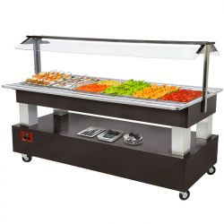 Buffet - Salade Bar Réfrigéré, 6x GN 1/1-150 (bois Wengé)