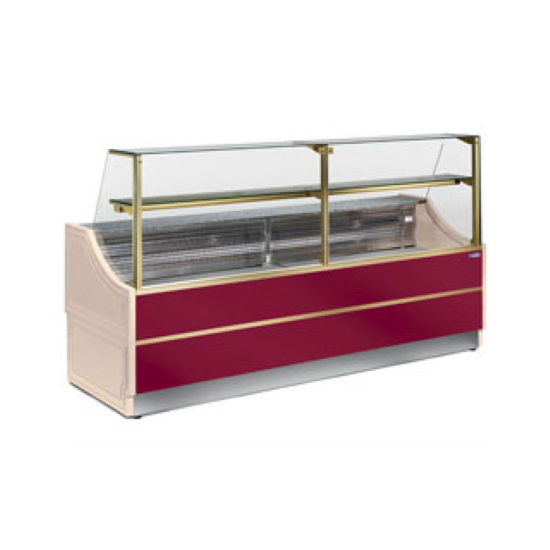 Comptoir vitrine réfrigérée - Version neutre à vitre droite 90°, sans réserve