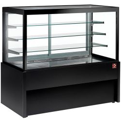 Comptoir vitrine panoramique ventilé 4 niveaux, sans réserve - NOIR