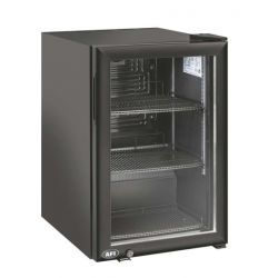 Vitrine à poser 60 L - 1 porte vitrée battante - Laquée Noire (RWRC60)