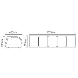 Vitrine à poser portes coulissantes Hauteur 225 mm pour 6 bacs GN 1/3 (RTS-132L)
