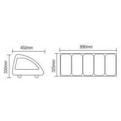 Vitrine à poser portes coulissantes Hauteur 330 mm pour 5 bacs GN 1/3 (RTS-63L)