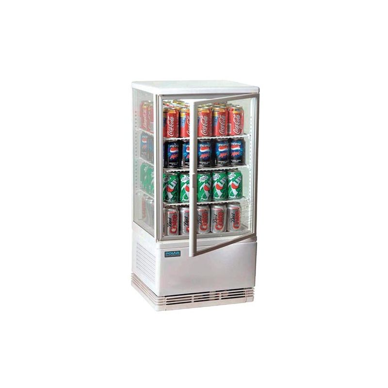 Mini Vitrine réfrigérée à Poser Blanche - 4 vitres