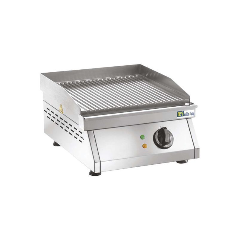 Grill électrique plaque rainurée 1 Zone de Cuisson-Mono 230 V (AGH400R), afi
