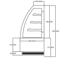 VITRINES PÂTISSERIES vitrage bombé (OASIS500)