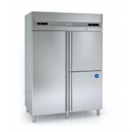 Armoire GN 2/1 bi-T° avec 1 porte pleine et 2 portillons