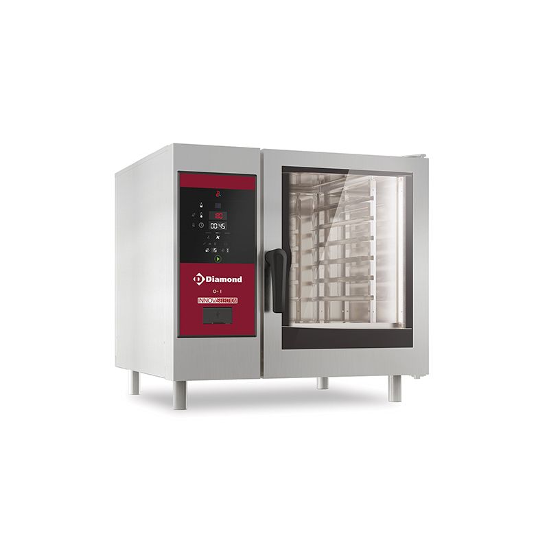 Four électrique vapeur directe et convection 6x GN 1/1 avec "automatic cleaning system"