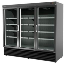 Vitrine positive Gourmet 1950 L Noir/Noir 3 portes vitrées