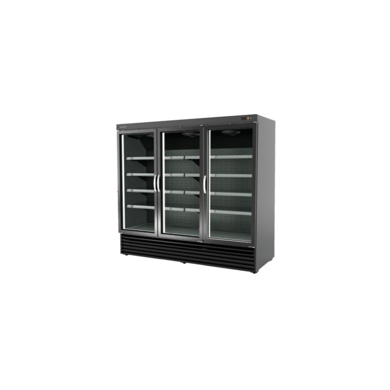 Vitrine positive Gourmet 1950 L Noir/Noir 3 portes vitrées