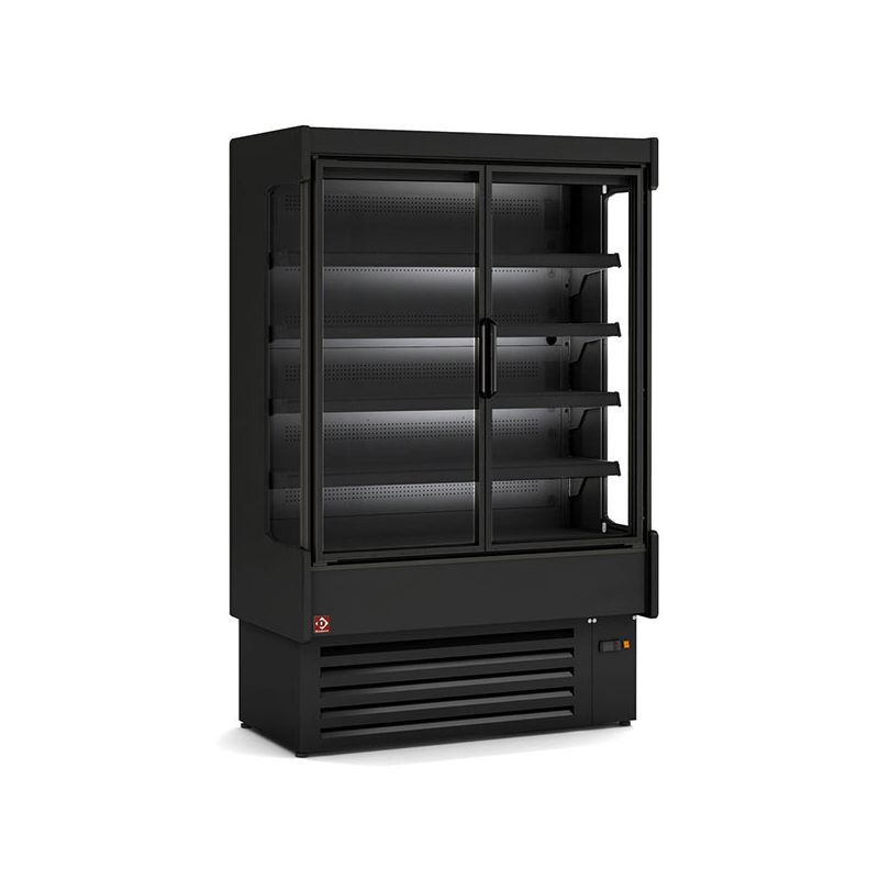 Mural réfrigéré, ventilé avec groupe, 2 portes battantes