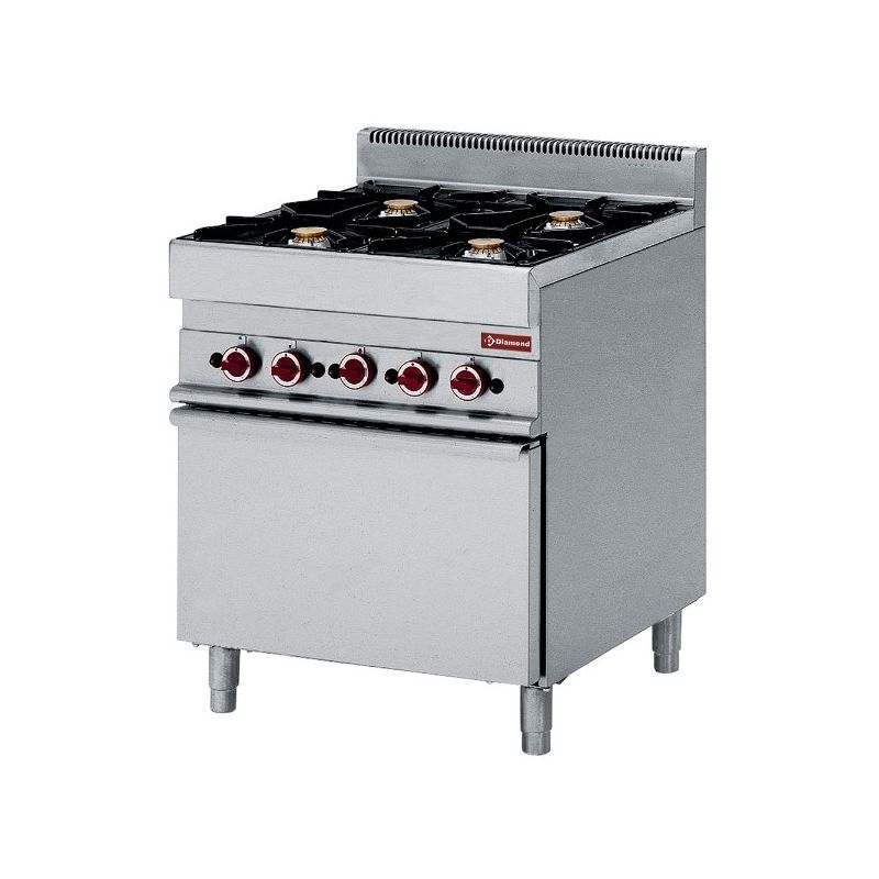 FOURNEAU 4 FEUX VIFS GAZ AVEC FOUR GAZ