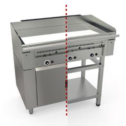 Plaque de Cuisson à Gaz en Chrome dur, Rainuree, Mirror