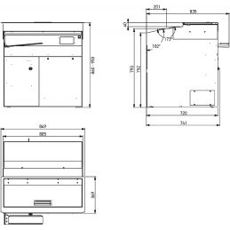 schéma de la Trancheuse à pain à disque intégrable, INTEGRA PRO