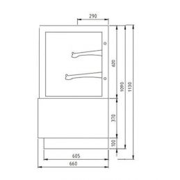 Vitrine pâtissière 340 L - Vitrage droit 2 étagères - L. 900 mm (EDEN40)