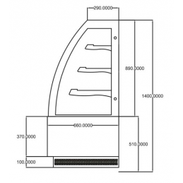 VITRINES PÂTISSERIES vitrage bombé (OASIS400)