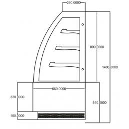 VITRINES PÂTISSERIES vitrage bombé (OASIS600)