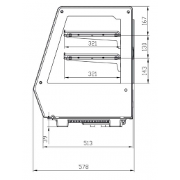 Vitrine réfrigérée à poser service avant et arrière avec double vitrage 4 portes coulissantes droites 125 L (RTW-125L)