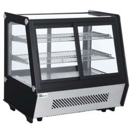 Vitrine réfrigérée à poser service avant et arrière avec double vitrage 4 portes coulissantes droites 125 L (RTW-125L)