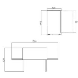 Arrière-bar réfrigéré 3 portes vitrées battantes Inox (C3BI)