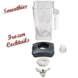 Bol en Lexan carré 2 litres, avec couvercle et couteaux