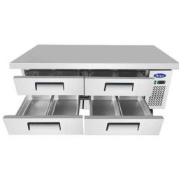 Soubassement réfrigéré 4 tiroirs 340L, ouvert