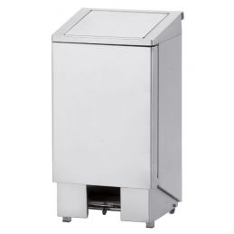 Poubelle inox, à pédale, couvercle avec vérin, 60 litres