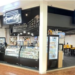 Vitrine panoramique semi bombée noire 310 L noire