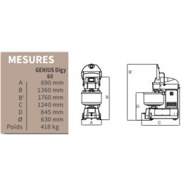 Pétrin à spirale GENIUS Digy 60 Kg VMI