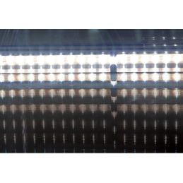 Vitrine 4 faces T° négative , 5 étagères en verre , ventilée, 480 Lit, BLANCHE