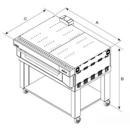 schéma du Four Électrique Modulaire 4 Plaques 600x400 SALVA