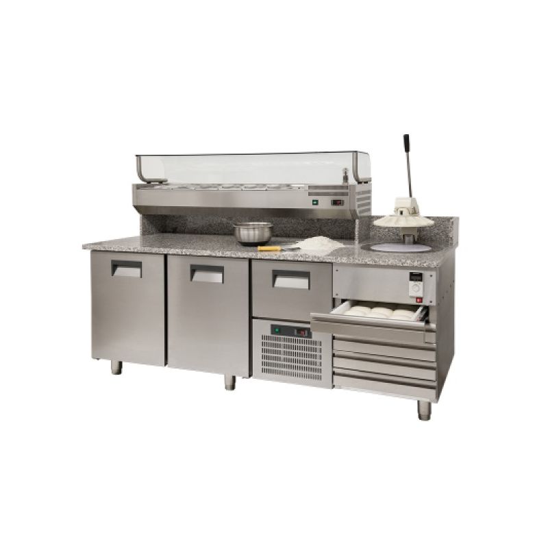 Meuble à pizza réfrigérée avec formeuse MORELLO FORNI