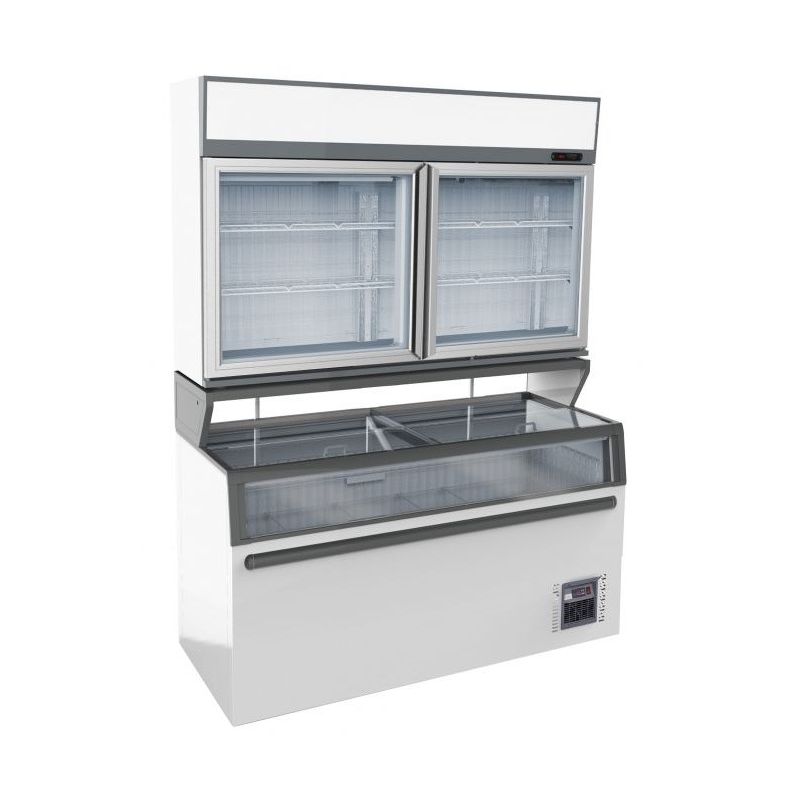 CONGÉLATEUR MURAL BLANC 2 PORTES VITRÉES