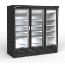 Vitrine positive Gourmet 1950 L Noir/Blanc 3 portes vitrées
