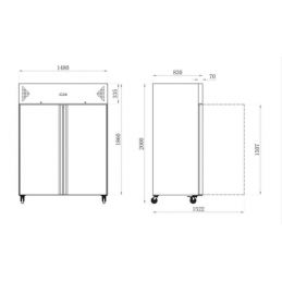 Armoire réfrigérée négative 2 portes pleines 1400 L - Inox (AAF14N)