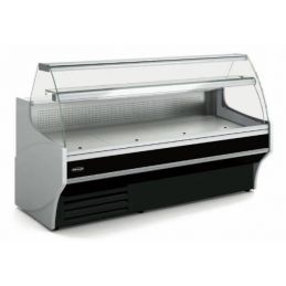Vitrine horizontale positive -1/+5 °c ventilée avec réserve et vitre courbée - 1525x940x1235 mm