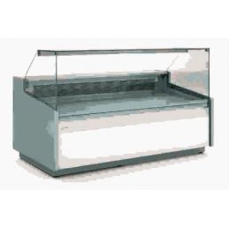 Vitrine basse horizontale positive pour fromagerie charcuterie avec vitre droite - 2995x1120x1106 mm - Docriluc