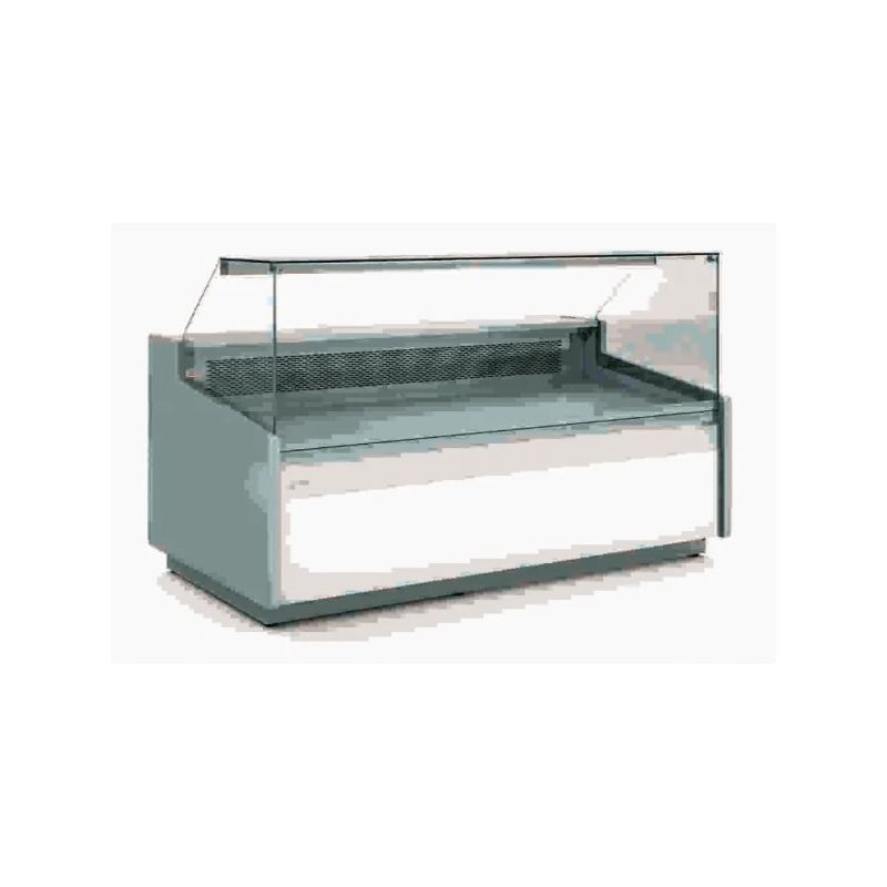 Vitrine basse horizontale positive pour fromagerie charcuterie avec vitre droite - 2995x1120x1106 mm - Docriluc