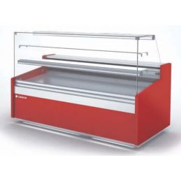 Vitrine horizontale positive -1/+5 °c toutes restaurations avec vitre droite et 2 étagères - 2025x960x1314 mm - Docriluc