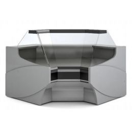 Vitrine d'angle intérieur grand modèle pour vitrine ve-10 vitre double droite avec réserve - Docriluc